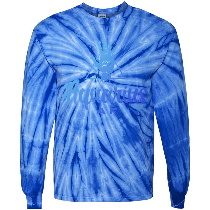 Aquarius Af / Aquarius Birthday Month Astrology And Zodiac Gift Tie-Dye Long Sleeve Shirt