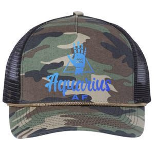 Aquarius Af / Aquarius Birthday Month Astrology And Zodiac Gift Retro Rope Trucker Hat Cap