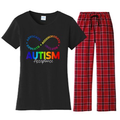 Autism Awareness Acceptance Infinity Symbol Women's Flannel Pajama Set