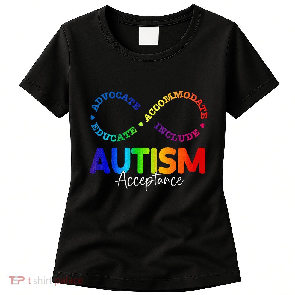 Autism Awareness Acceptance Infinity Symbol Womens T-Shirt