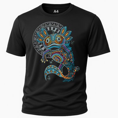 Axolotl Art Aztec Mexico Mexican Cooling Performance Crew T-Shirt