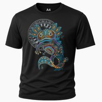 Axolotl Art Aztec Mexico Mexican Cooling Performance Crew T-Shirt