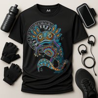 Axolotl Art Aztec Mexico Mexican Cooling Performance Crew T-Shirt