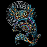 Axolotl Art Aztec Mexico Mexican Drawstring Bag