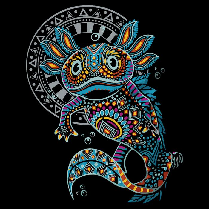 Axolotl Art Aztec Mexico Mexican Drawstring Bag