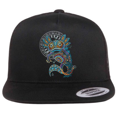 Axolotl Art Aztec Mexico Mexican Flat Bill Trucker Hat