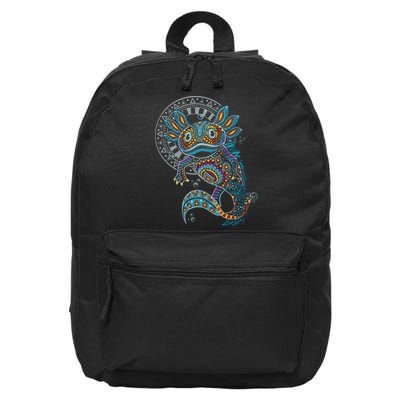 Axolotl Art Aztec Mexico Mexican 16 in Basic Backpack