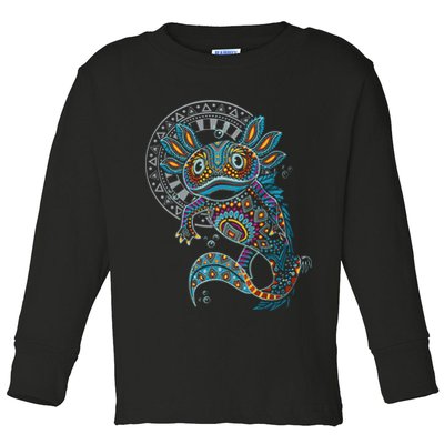 Axolotl Art Aztec Mexico Mexican Toddler Long Sleeve Shirt