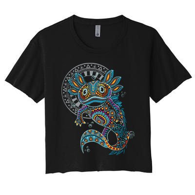 Axolotl Art Aztec Mexico Mexican Women's Crop Top Tee