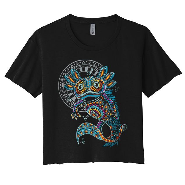 Axolotl Art Aztec Mexico Mexican Women's Crop Top Tee