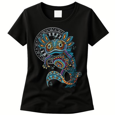 Axolotl Art Aztec Mexico Mexican Womens T-Shirt