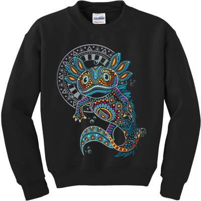 Axolotl Art Aztec Mexico Mexican Kids Sweatshirt