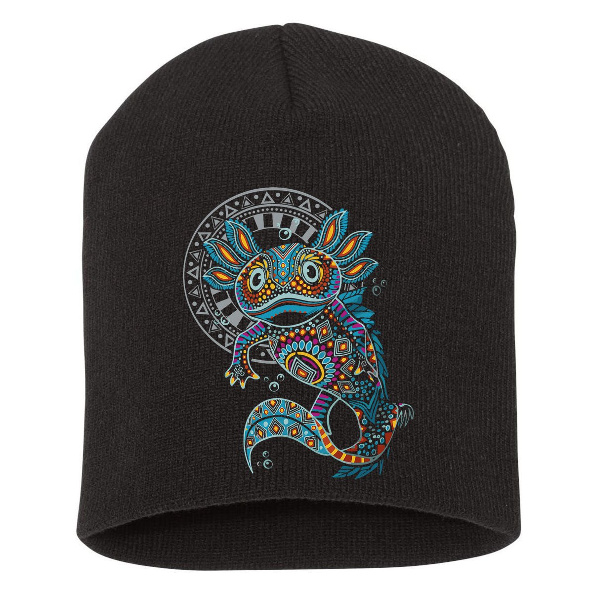 Axolotl Art Aztec Mexico Mexican Short Acrylic Beanie
