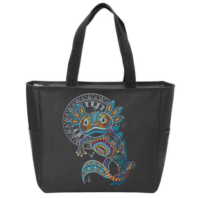 Axolotl Art Aztec Mexico Mexican Zip Tote Bag