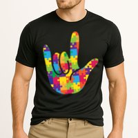 Autism Awareness ASL I Love You Puzzle Hand Cooling Performance Crew T-Shirt