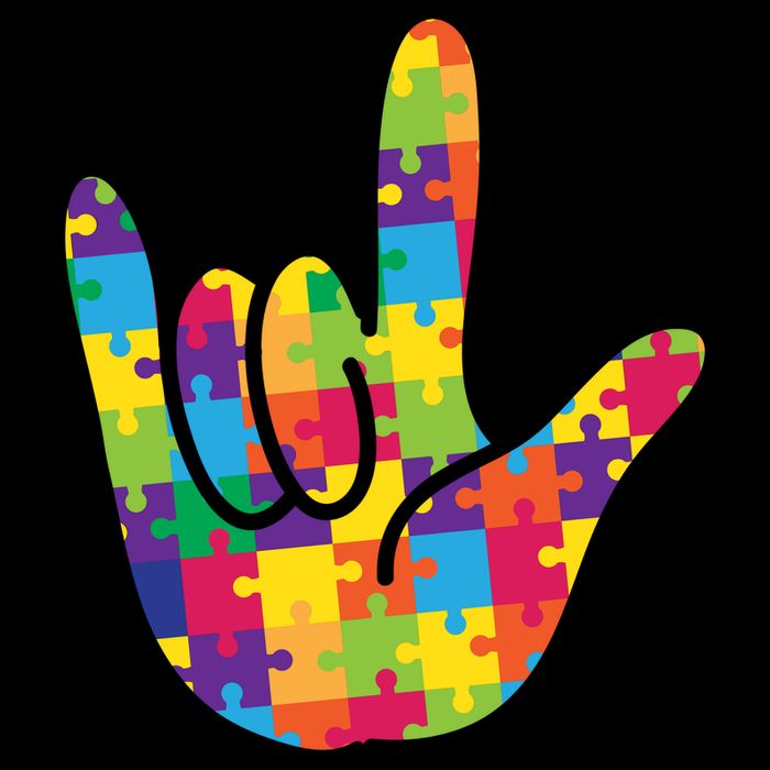 Autism Awareness ASL I Love You Puzzle Hand Cooling Performance Crew T-Shirt