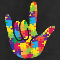 Autism Awareness ASL I Love You Puzzle Hand Adult Drive Performance Visor