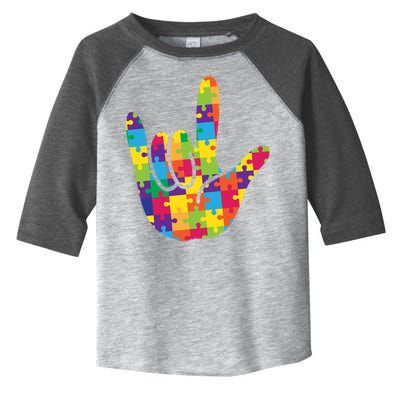 Autism Awareness ASL I Love You Puzzle Hand Toddler Fine Jersey T-Shirt