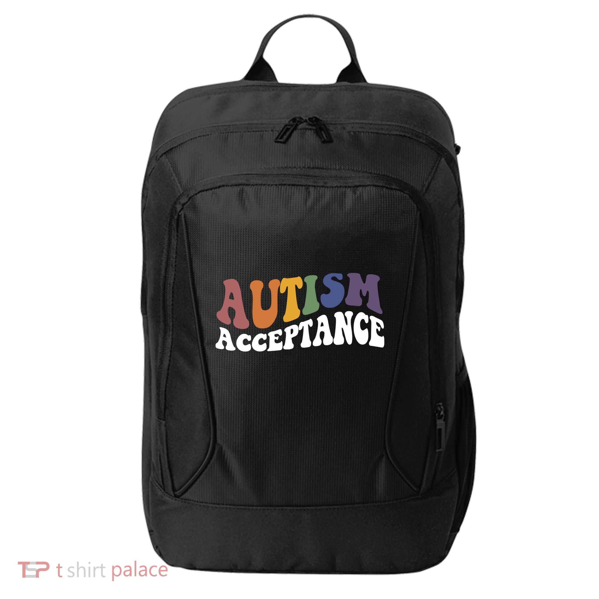 Autism Awareness Acceptance Retro City Backpack