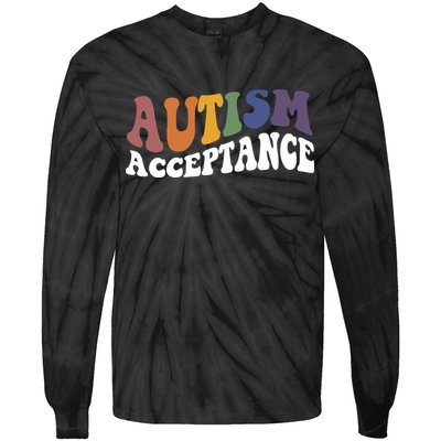 Autism Awareness Acceptance Retro Tie-Dye Long Sleeve Shirt