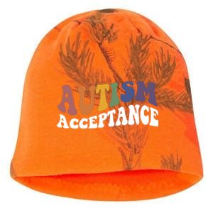 Autism Awareness Acceptance Retro Kati - Camo Knit Beanie