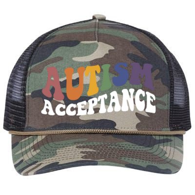 Autism Awareness Acceptance Retro Retro Rope Trucker Hat Cap