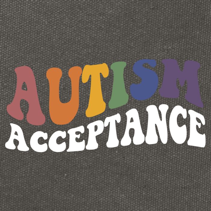 Autism Awareness Acceptance Retro Cotton Canvas Backpack
