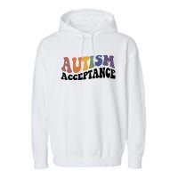 Autism Awareness Acceptance Retro Garment-Dyed Fleece Hoodie