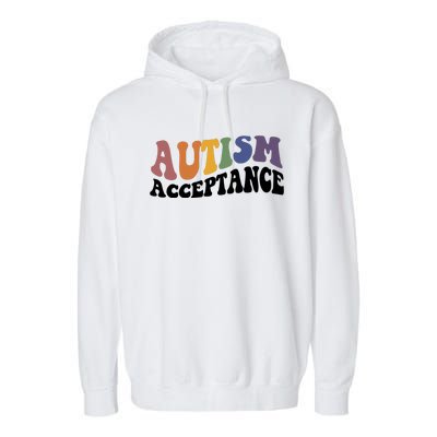 Autism Awareness Acceptance Retro Garment-Dyed Fleece Hoodie