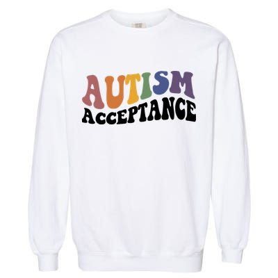 Autism Awareness Acceptance Retro Garment-Dyed Sweatshirt