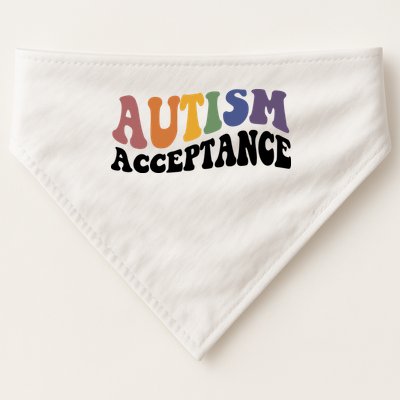 Autism Awareness Acceptance Retro USA-Made Doggie Bandana