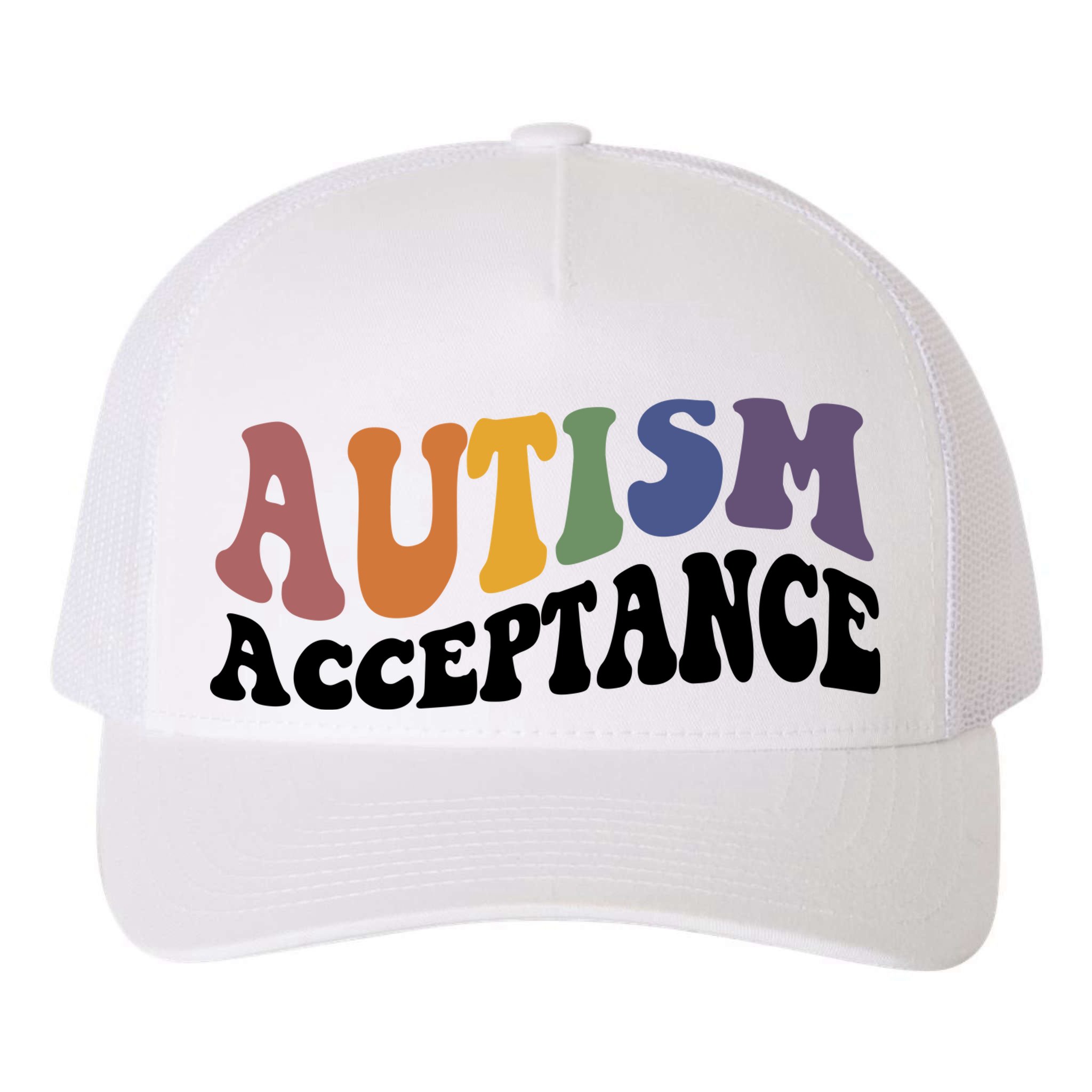 Autism Awareness Acceptance Retro Yupoong Adult 5-Panel Trucker Hat