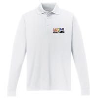 Autism Awareness Acceptance Retro Performance Long Sleeve Polo