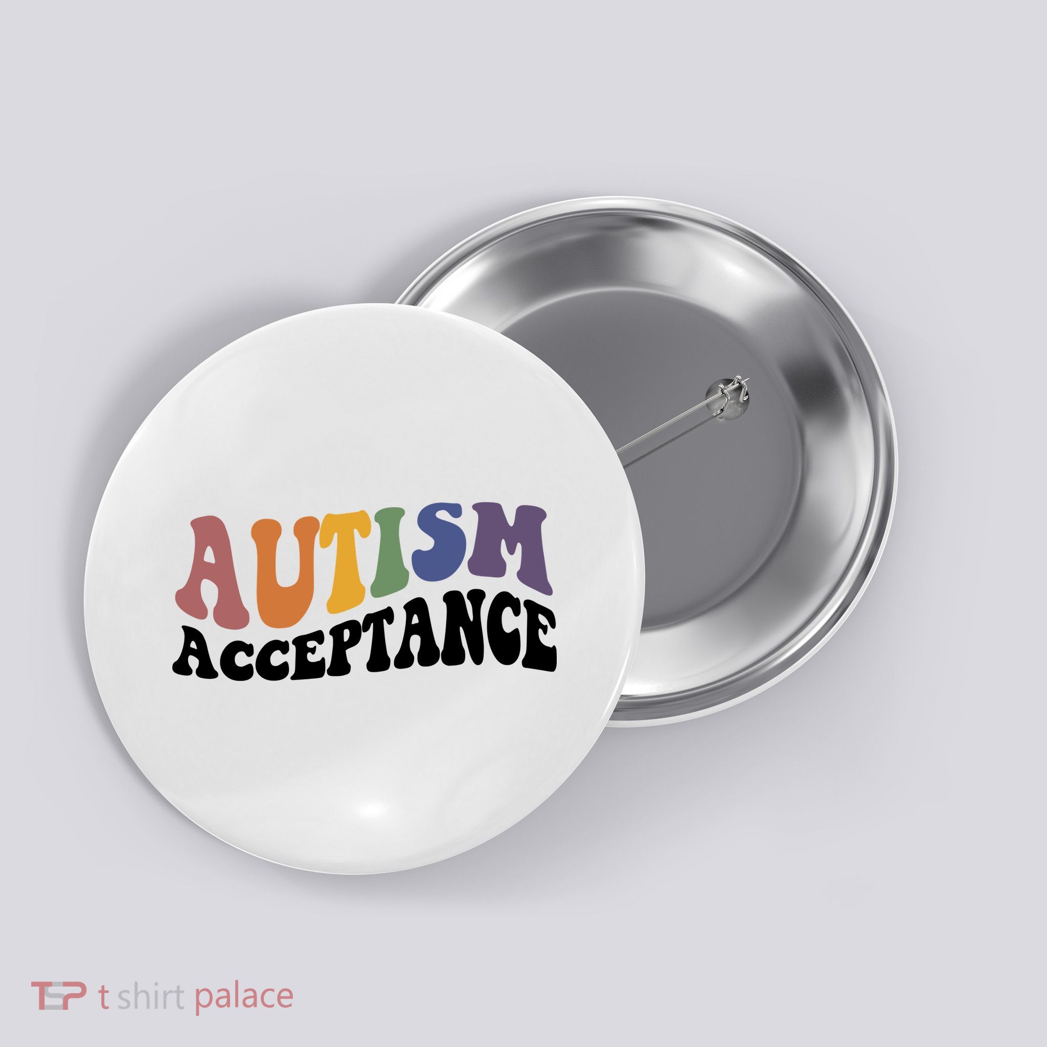 Autism Awareness Acceptance Retro Button