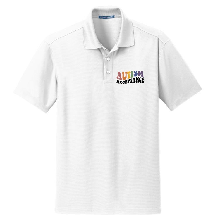 Autism Awareness Acceptance Retro Dry Zone Grid Polo