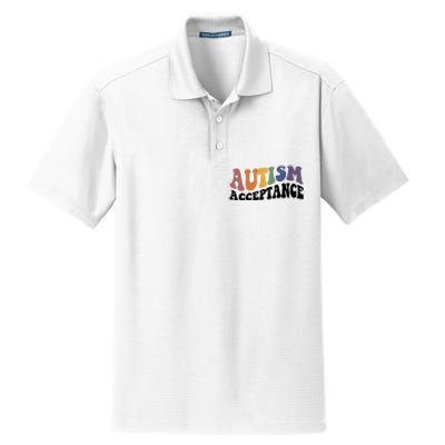 Autism Awareness Acceptance Retro Dry Zone Grid Polo