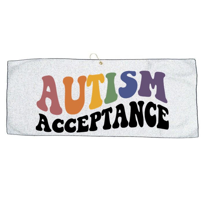 Autism Awareness Acceptance Retro Large Microfiber Waffle Golf Towel