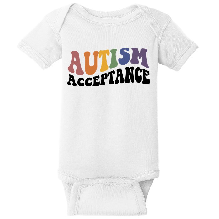 Autism Awareness Acceptance Retro Baby Bodysuit