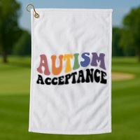 Autism Awareness Acceptance Retro Golf Towel
