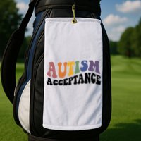 Autism Awareness Acceptance Retro Golf Towel