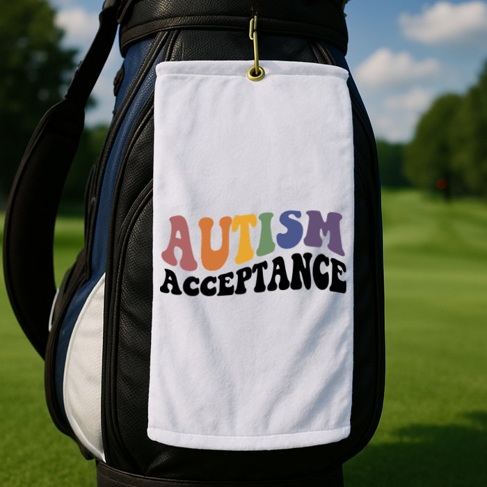 Autism Awareness Acceptance Retro Golf Towel