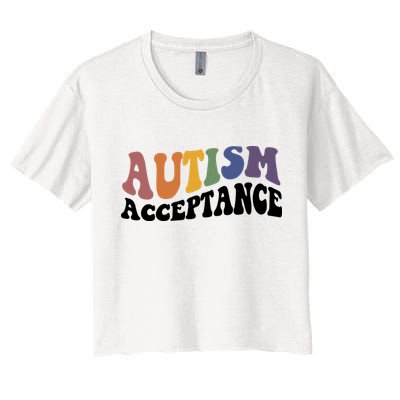Autism Awareness Acceptance Retro Crop Top