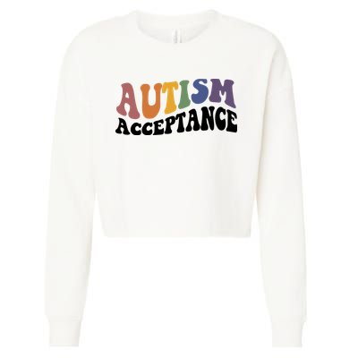 Autism Awareness Acceptance Retro Cropped Pullover Crew