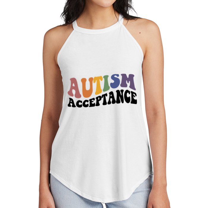 Autism Awareness Acceptance Retro Women's Perfect Tri Rocker Tank