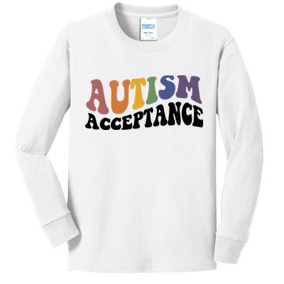 Autism Awareness Acceptance Retro Kids Long Sleeve Shirt