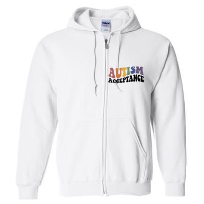 Autism Awareness Acceptance Retro Full Zip Hoodie