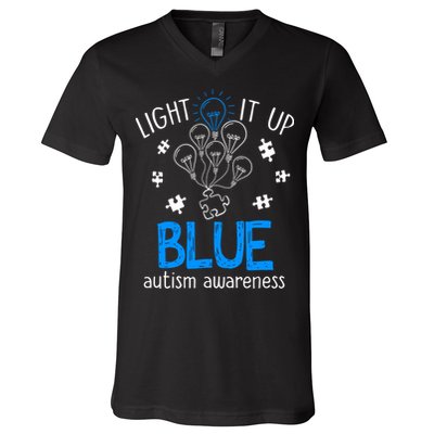 Autism Awareness Autism Support Men V-Neck T-Shirt
