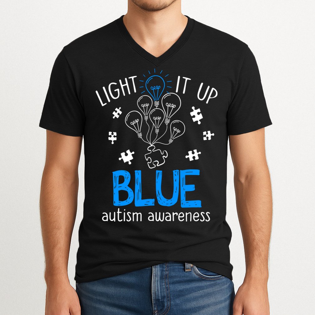 Autism Awareness Autism Support Men V-Neck T-Shirt