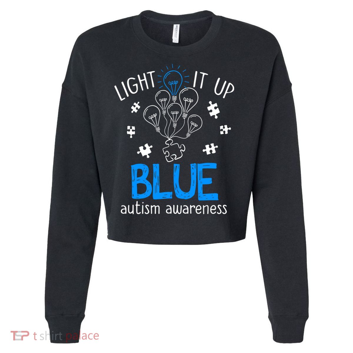 Autism Awareness Autism Support Men Cropped Pullover Crew