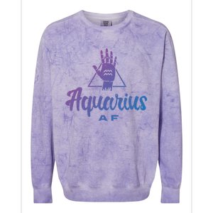 Aquarius Af / Aquarius Birthday Month Astrology And Zodiac Gift Colorblast Crewneck Sweatshirt